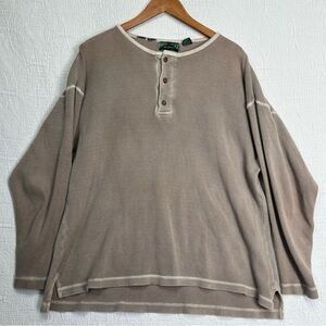 Vintage American Eagle Outfitters Thermal Henley Shirt Waffle Knit XL LongSleeve
